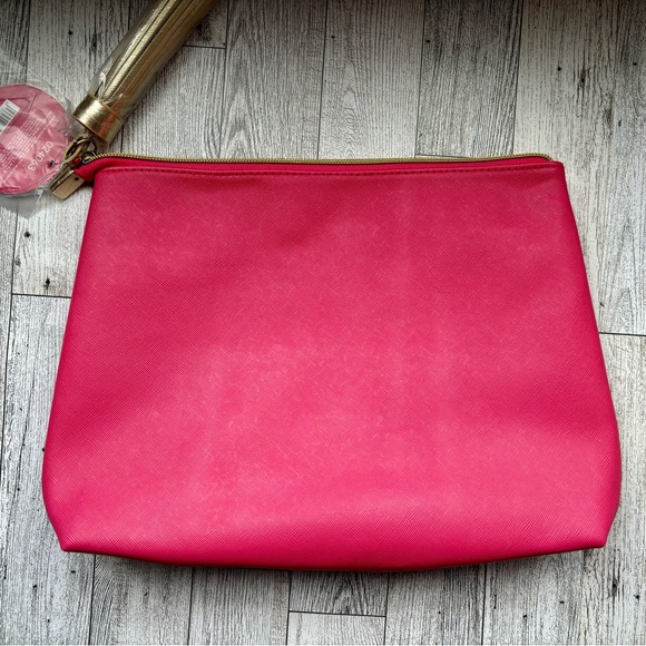 NEW Large Pink Cosmetic Bag Pouch "Stop....Glamour Time" with Gold Tassel - Picture 3 of 5